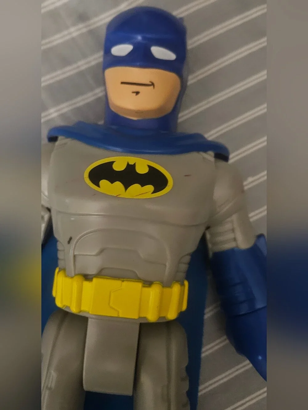 Imaginext Blue & Gray Batman Costume Figure with Yellow Belt